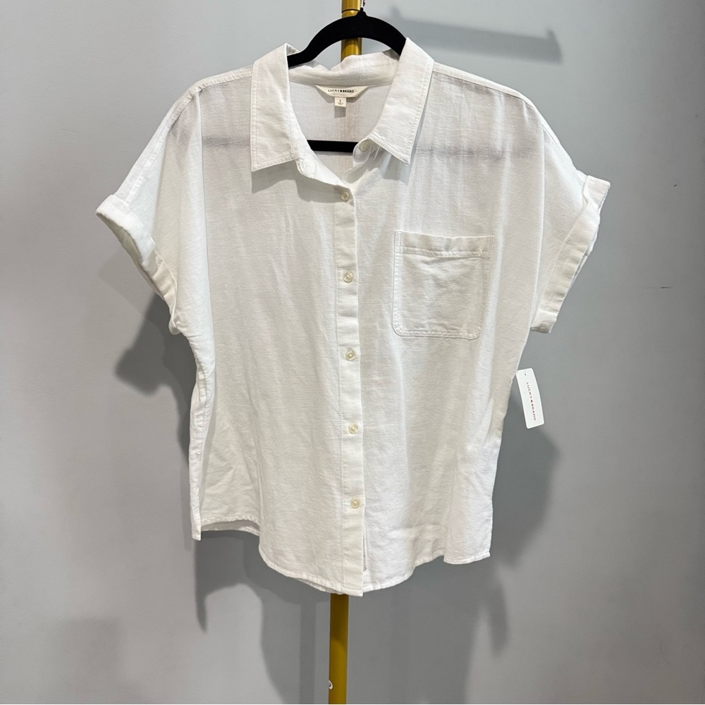 Lucky Brand Short Sleeve Top L NWT A2133